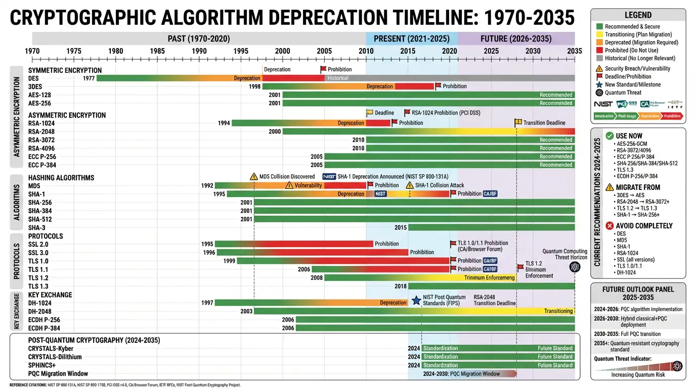 Cryptographic Algorithm Deprecation Timeline