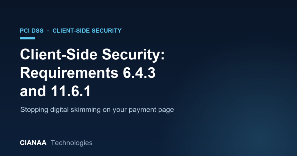 Client-Side Security: PCI DSS Requirements 6.4.3 and 11.6.1